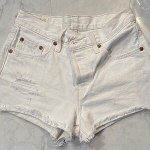 Levi's White 501 Shorts